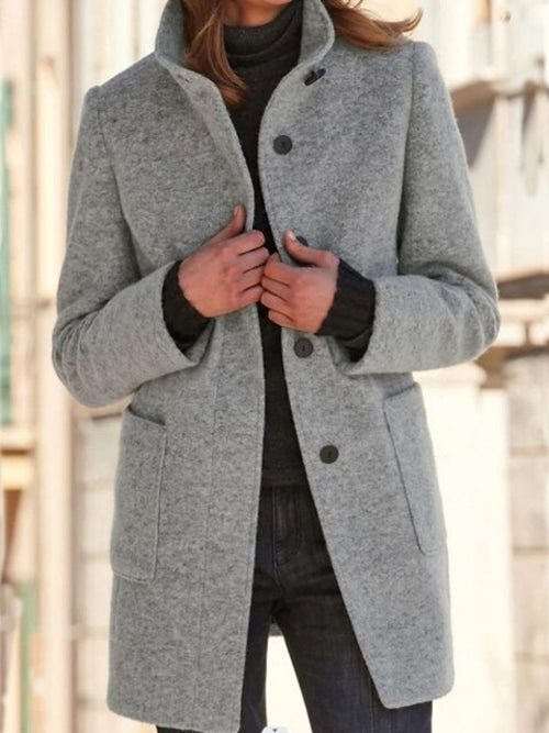 Autumn Solid Single Breasted Coat - Nxt Moda