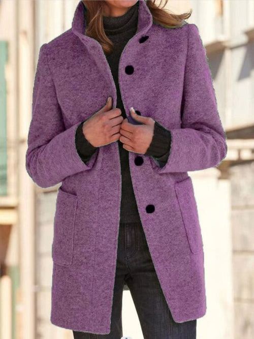 Autumn Solid Single Breasted Coat - Nxt Moda