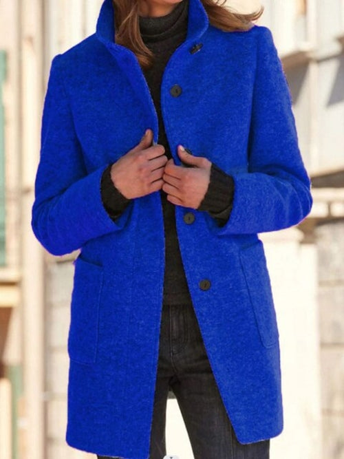 Autumn Solid Single Breasted Coat - Nxt Moda