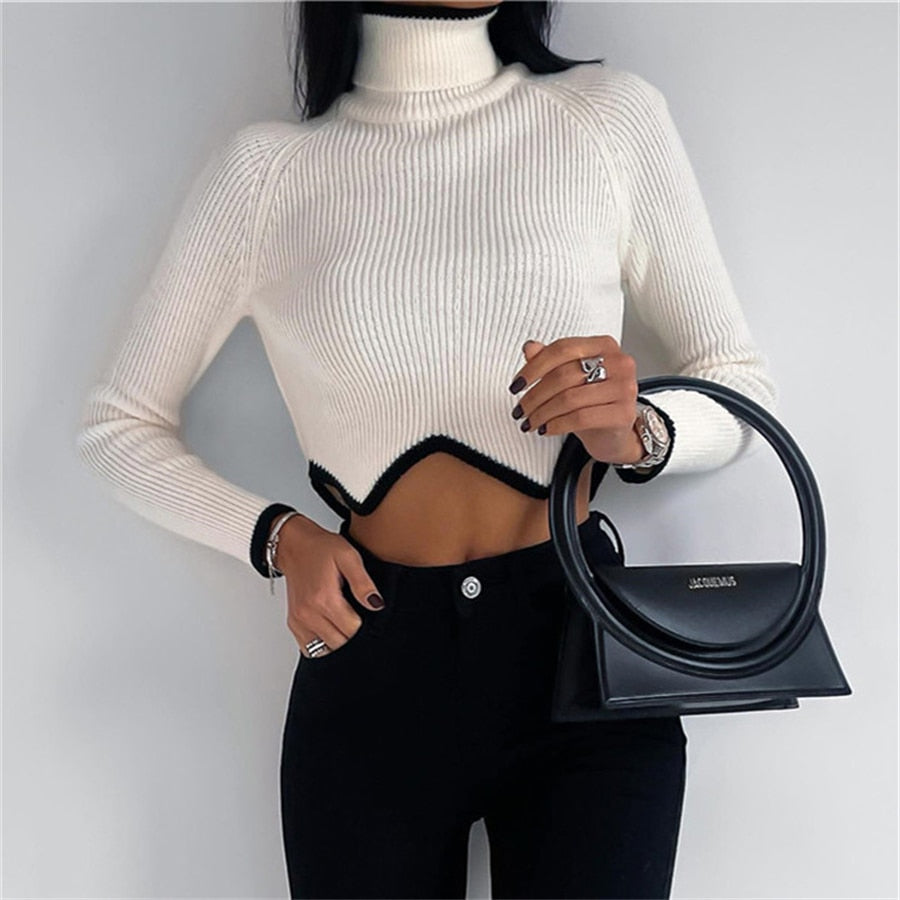 Women Crown Turtleneck Sweater - Nxt Moda