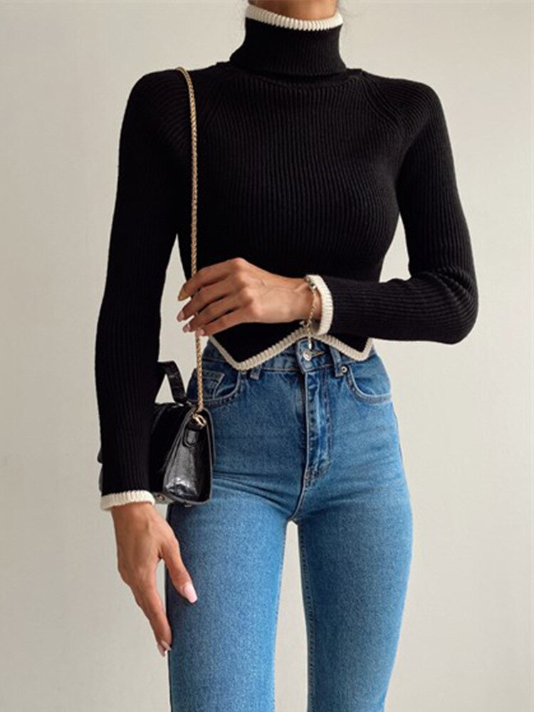 Women Crown Turtleneck Sweater - Nxt Moda