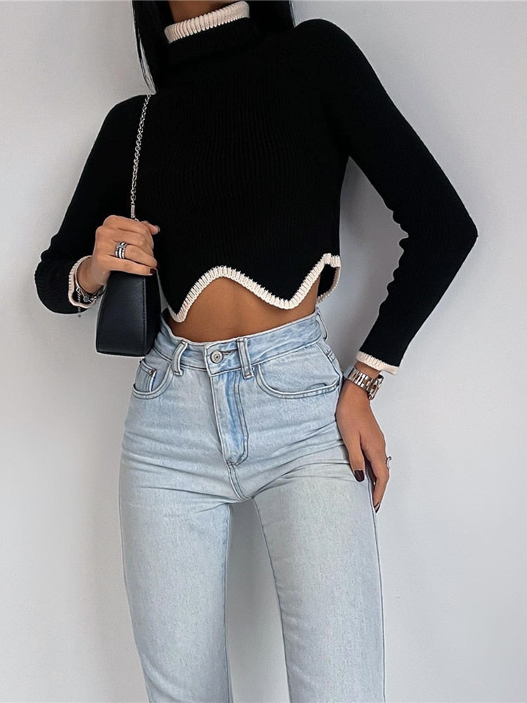 Women Crown Turtleneck Sweater - Nxt Moda