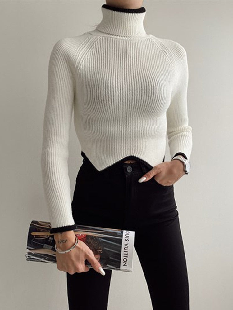 Women Crown Turtleneck Sweater - Nxt Moda
