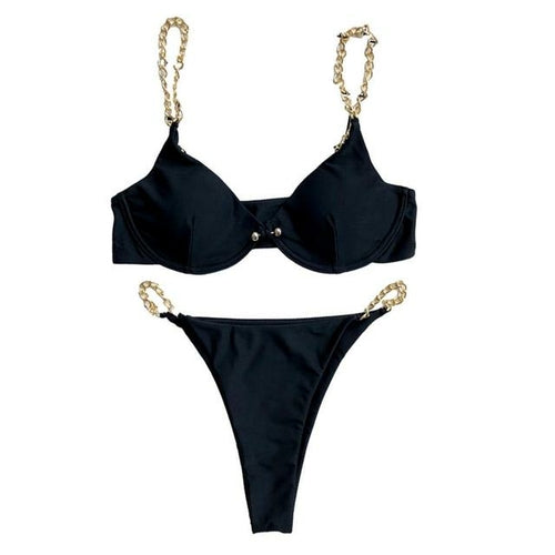 Two Piece Leopard Red | Red Leopard Women Bikini | Bikini Set - Nxt Moda