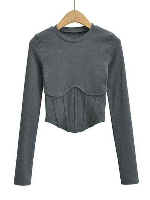 Duoperi Knitted Cropped Shirt - Nxt Moda