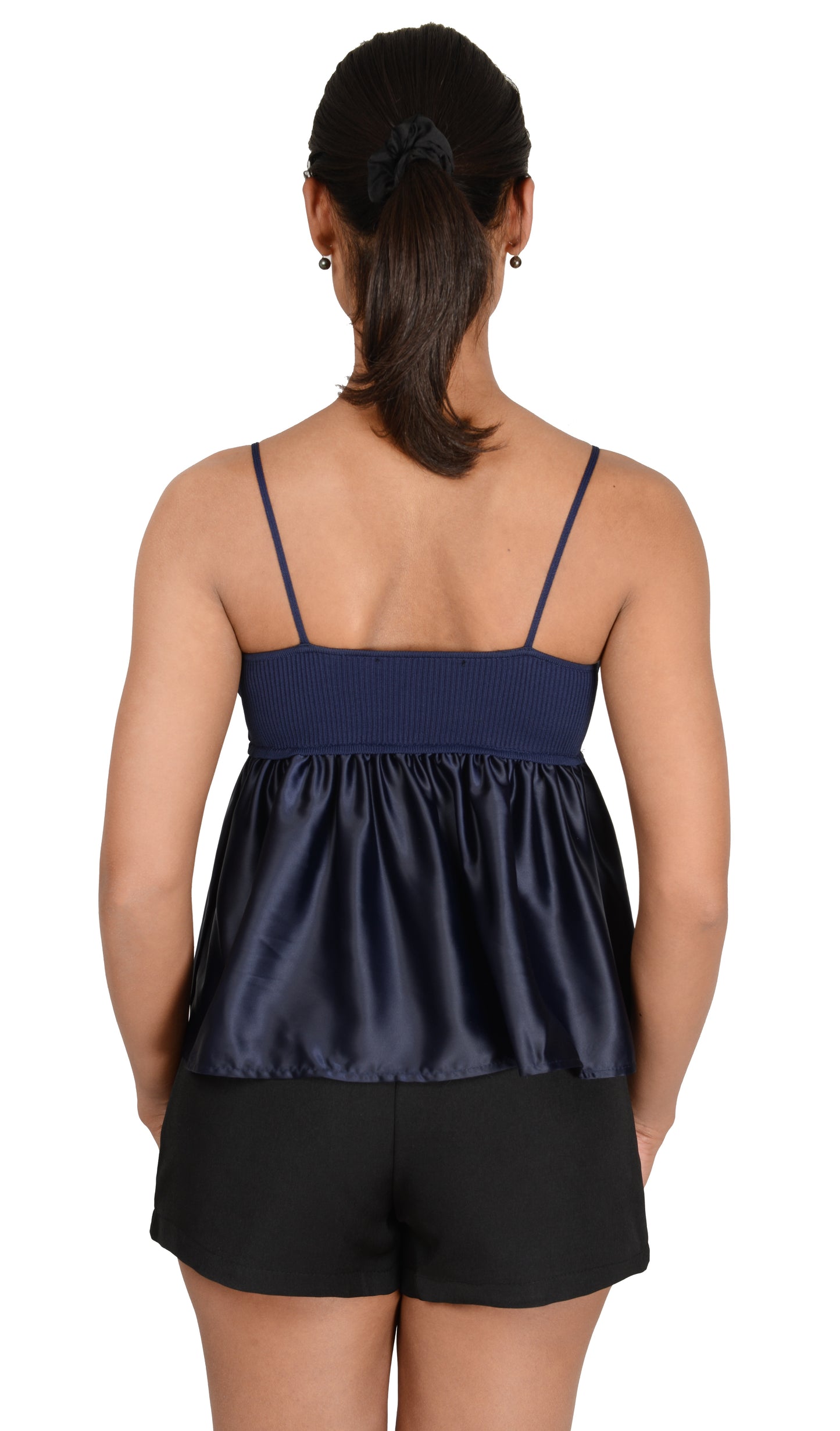 Navy Blue Knitted Cami Top - Nxt Moda