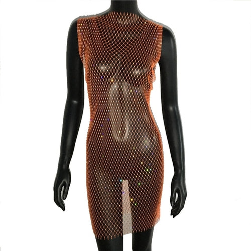 Sexy Rhinestone Sparkly Beach Cover Up Dress - Nxt Moda