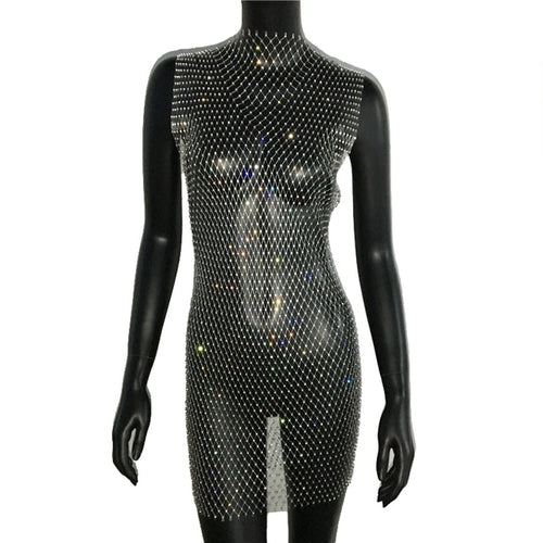 Sexy Rhinestone Sparkly Beach Cover Up Dress - Nxt Moda