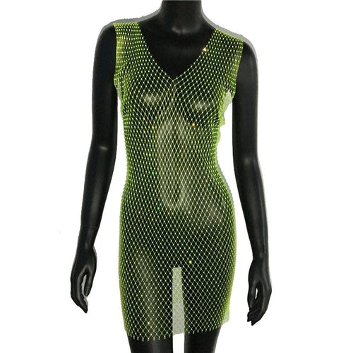 Sexy Rhinestone Sparkly Beach Cover Up Dress - Nxt Moda