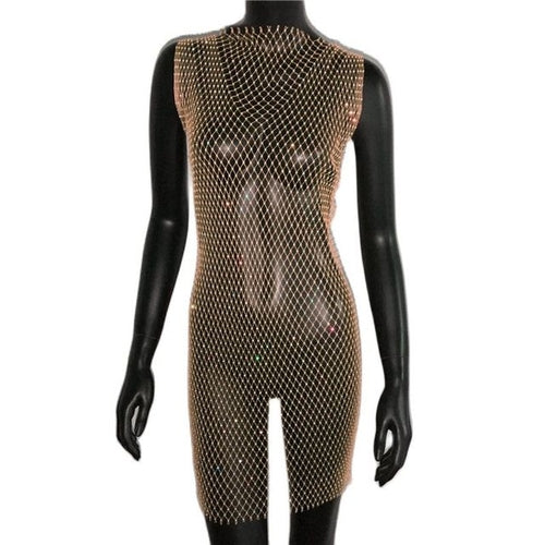 Sexy Rhinestone Sparkly Beach Cover Up Dress - Nxt Moda