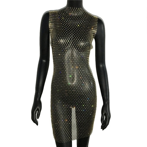 Sexy Rhinestone Sparkly Beach Cover Up Dress - Nxt Moda