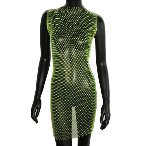 Sexy Rhinestone Sparkly Beach Cover Up Dress - Nxt Moda