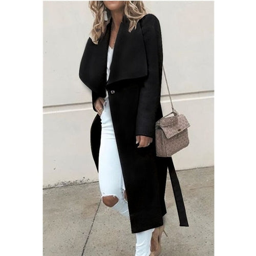 Loose Long Sleeved Wool Coat - Nxt Moda