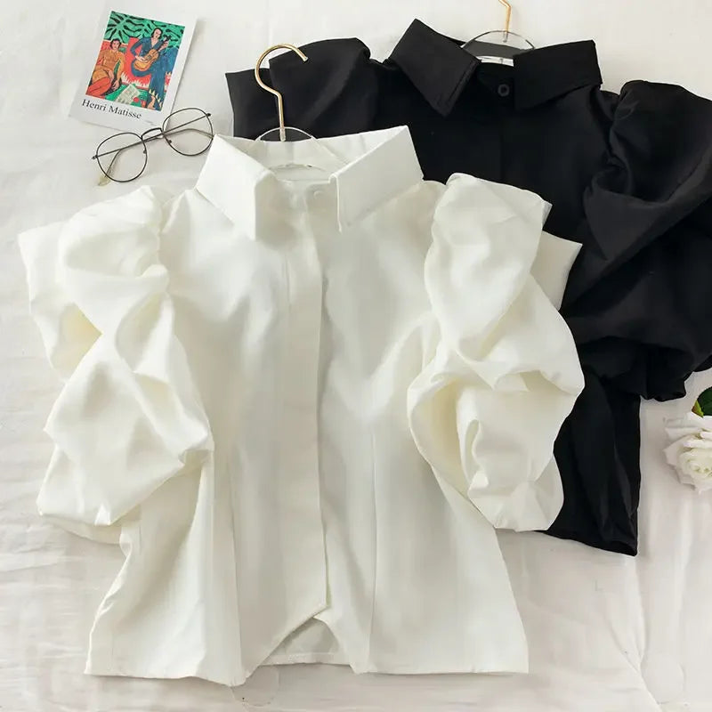 Pleated Ruffle Top - Nxt Moda