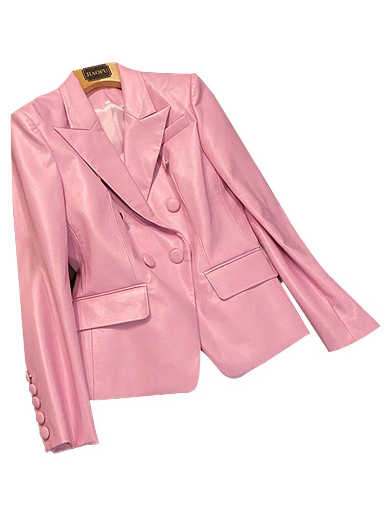 Lautaro In Style Pleather Blazer - Nxt Moda