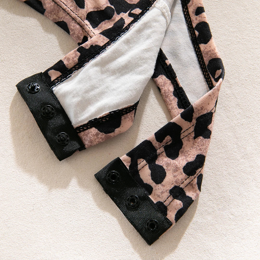 Women's Leopard Print Mesh Bodysuit Long Sleeve Stand Collar