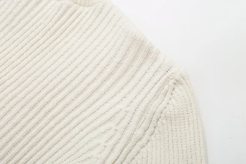 Ribbed Knit A-Line Sweater Winter Dress