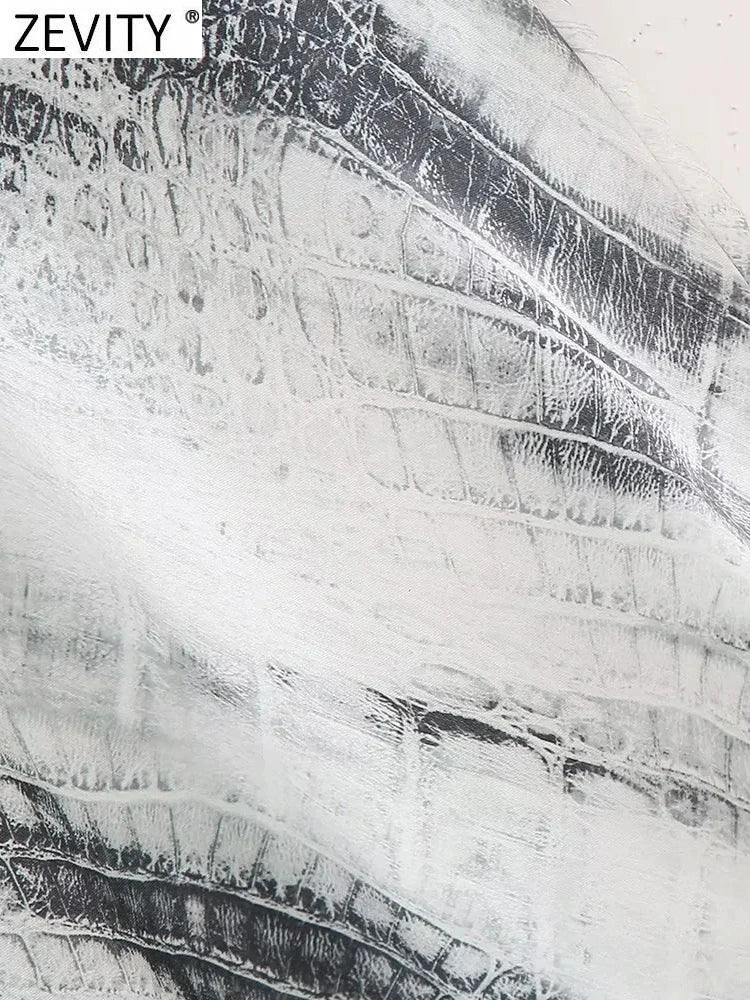 ZEVITY Snake Skin Print Midi Skirt - Nxt Moda