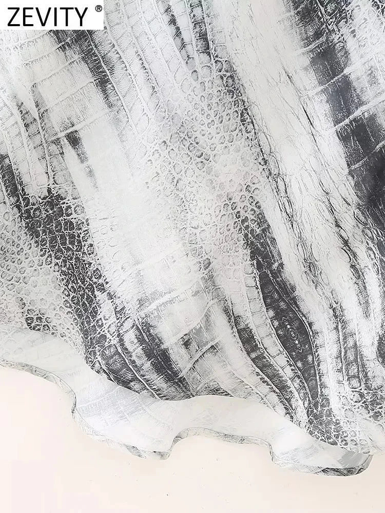 ZEVITY Snake Skin Print Midi Skirt - Nxt Moda