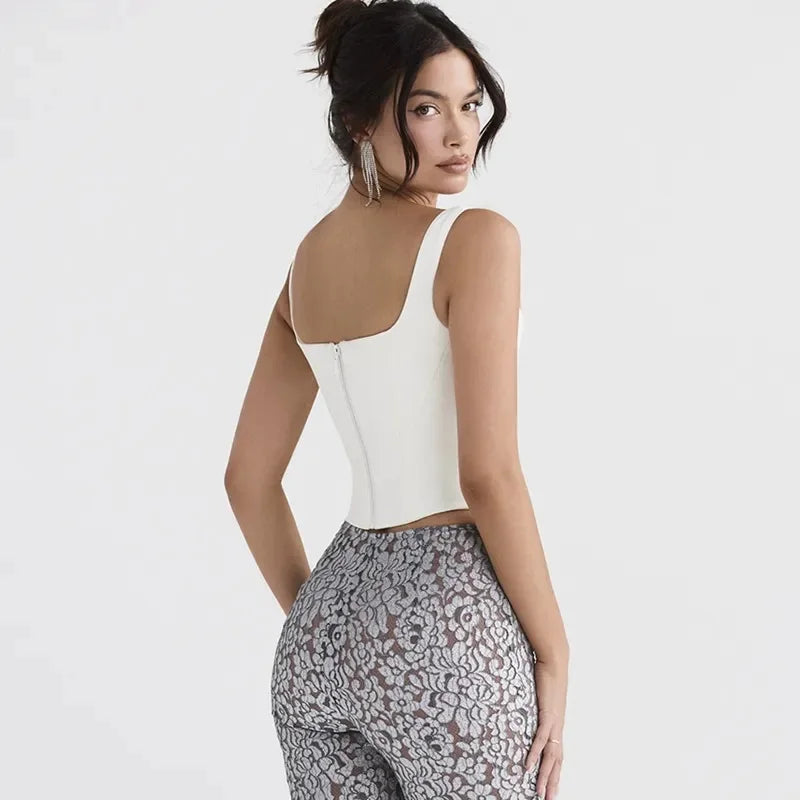 Square Neck Bandage Top - Nxt Moda