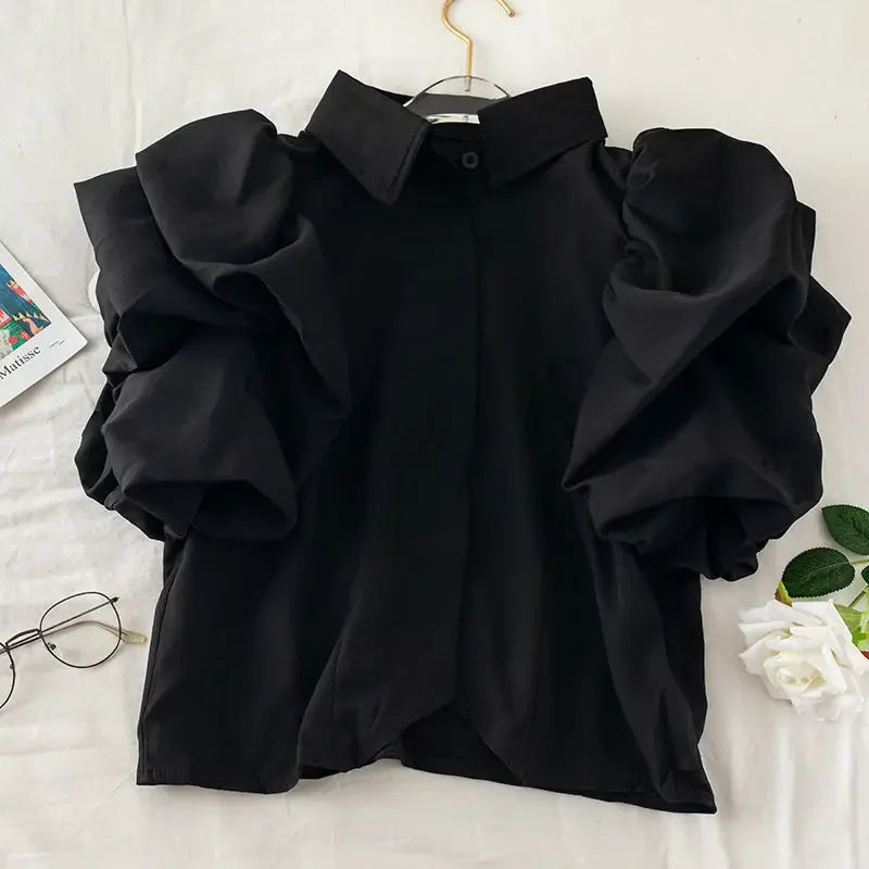 Pleated Ruffle Top - Nxt Moda