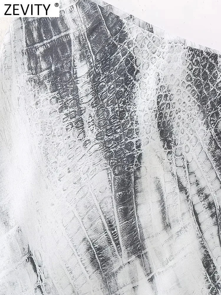 ZEVITY Snake Skin Print Midi Skirt - Nxt Moda
