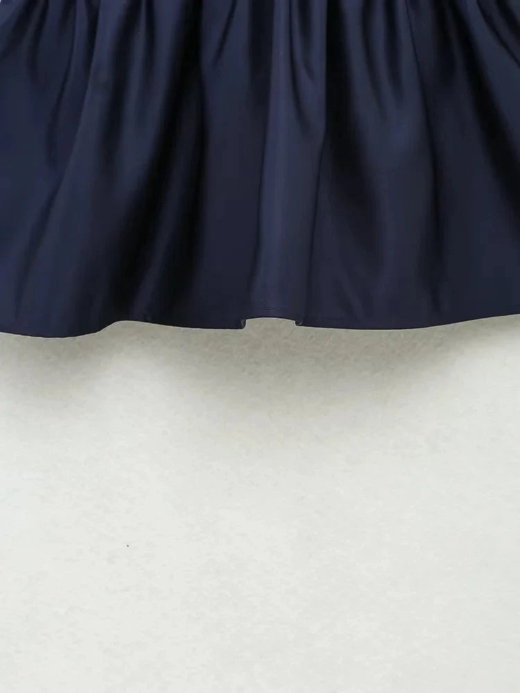 Navy Blue Knitted Cami Top - Nxt Moda