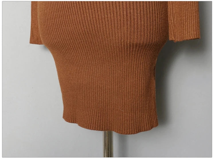 Turtleneck Knit Bodycon Mini Long Sleeve Winter Dress