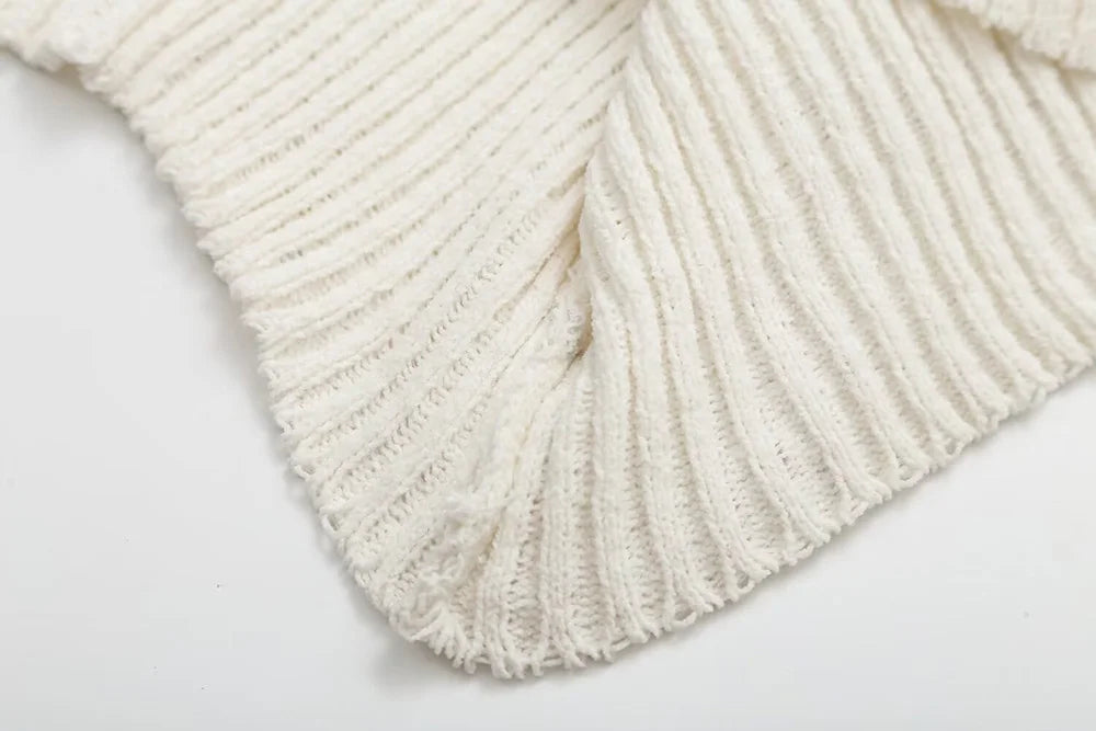 Ribbed Knit A-Line Sweater Winter Dress