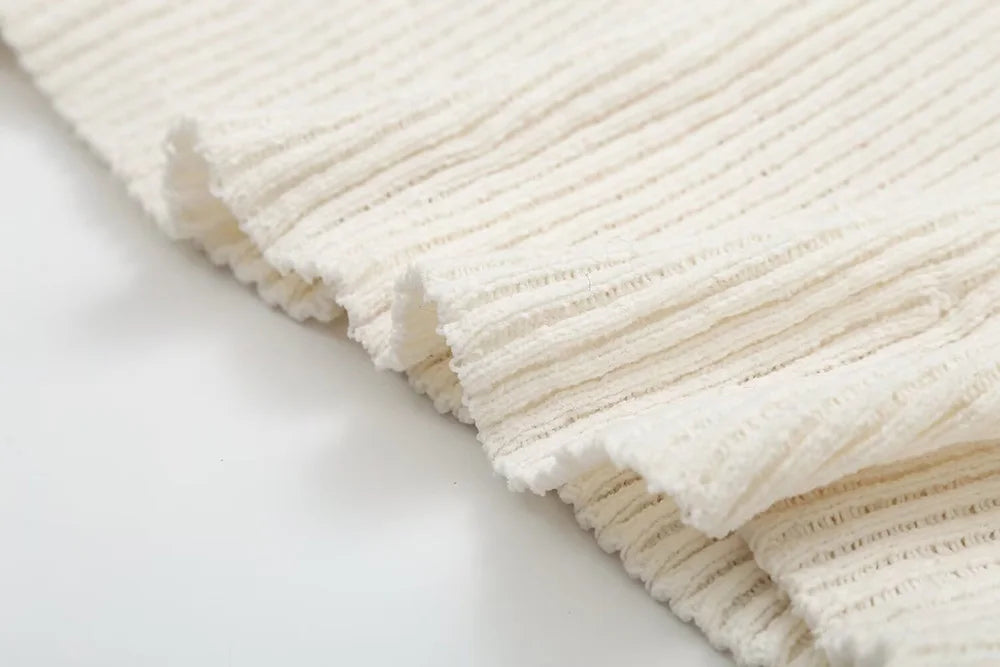 Ribbed Knit A-Line Sweater Winter Dress