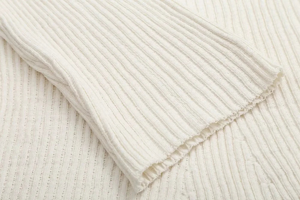 Ribbed Knit A-Line Sweater Winter Dress