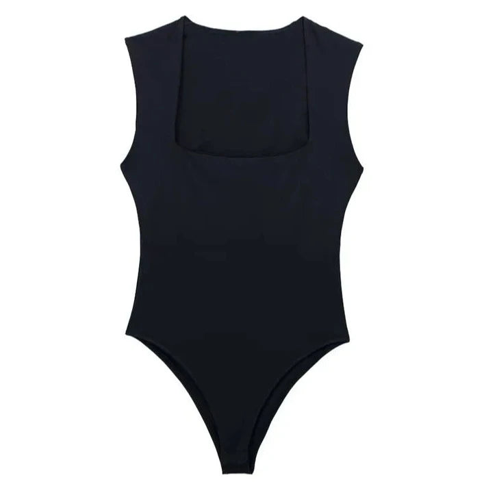 Square Collar Bodysuit - Nxt Moda