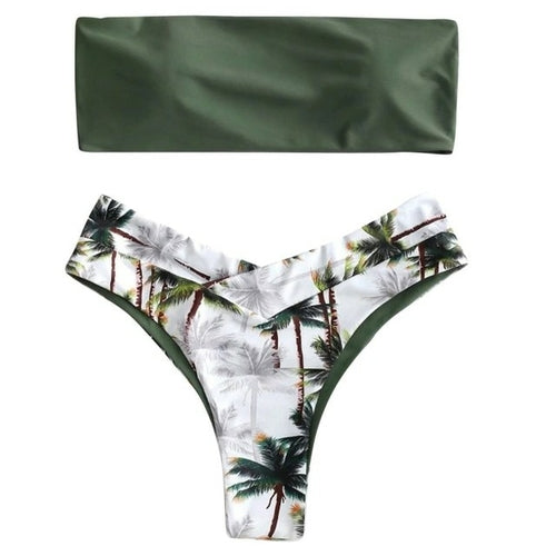 Sexy Palm High Waist Bikini Set - Nxt Moda