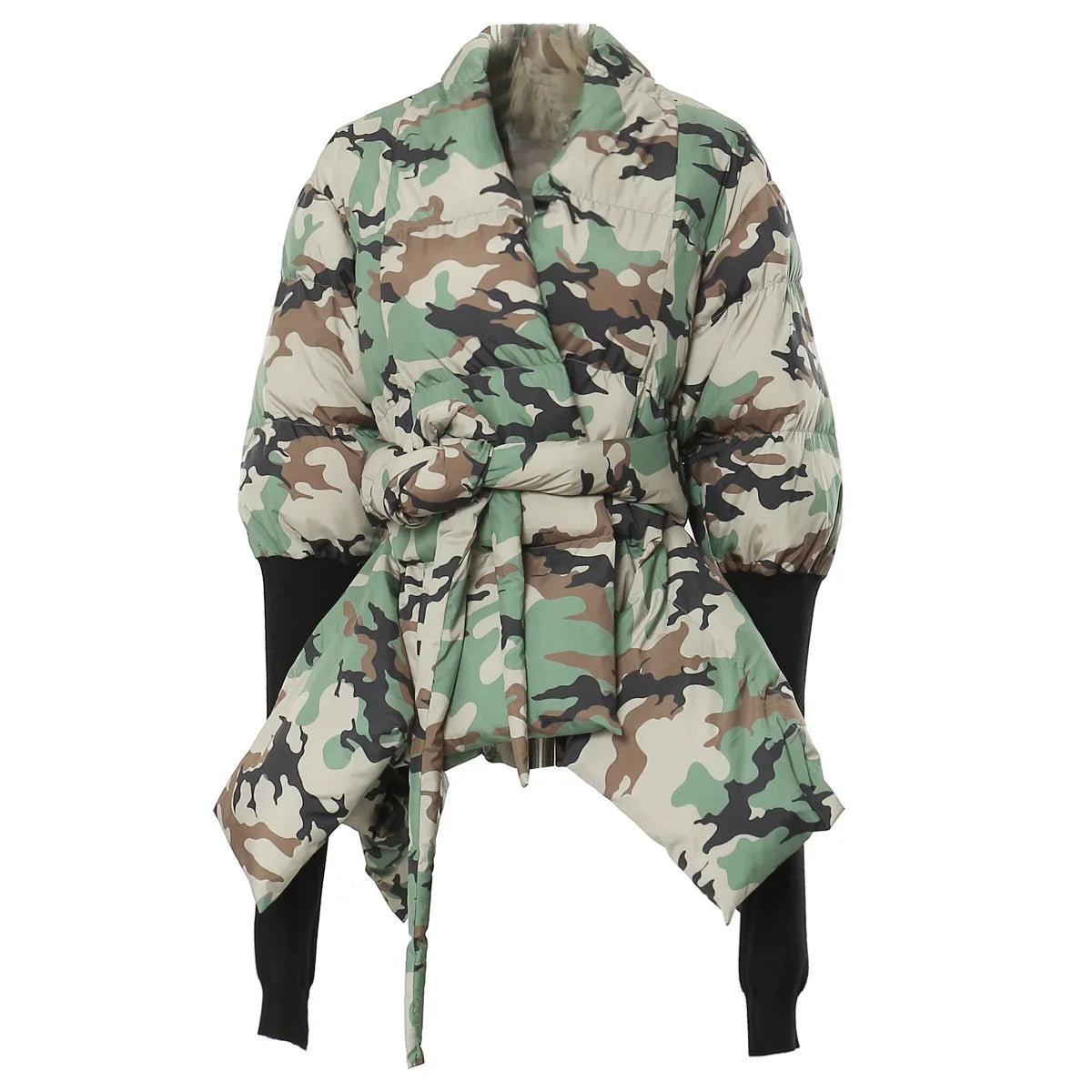 Knitted Quilted Parka Puffer Jacket