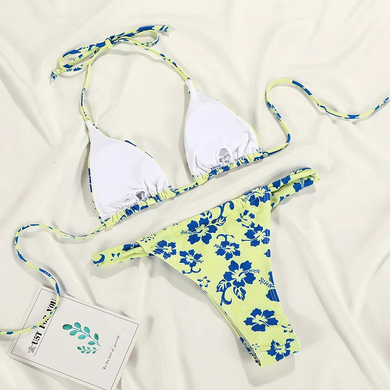 Triangle Cut Out Bikini Set - Nxt Moda