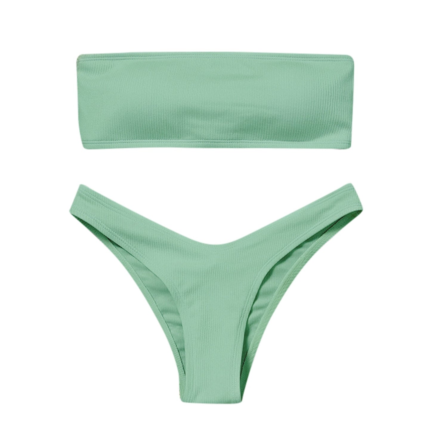 Simple Two Piece High Waisted Bikini Set - Nxt Moda