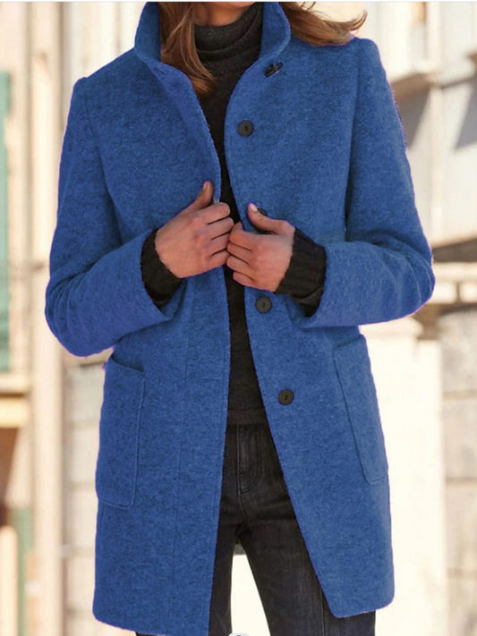 Autumn Solid Single Breasted Coat - Nxt Moda