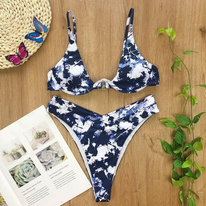 Sexy Thong Solid Color Push Up Bikini Set - Nxt Moda