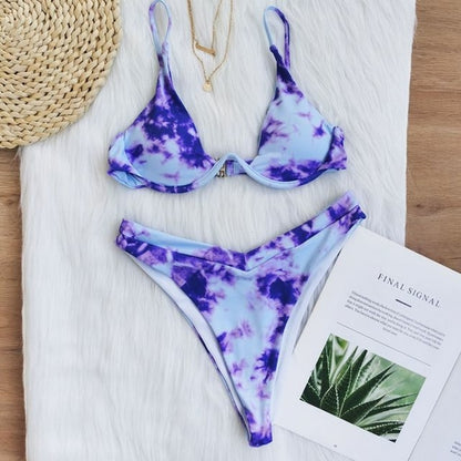 Sexy Thong Solid Color Push Up Bikini Set - Nxt Moda