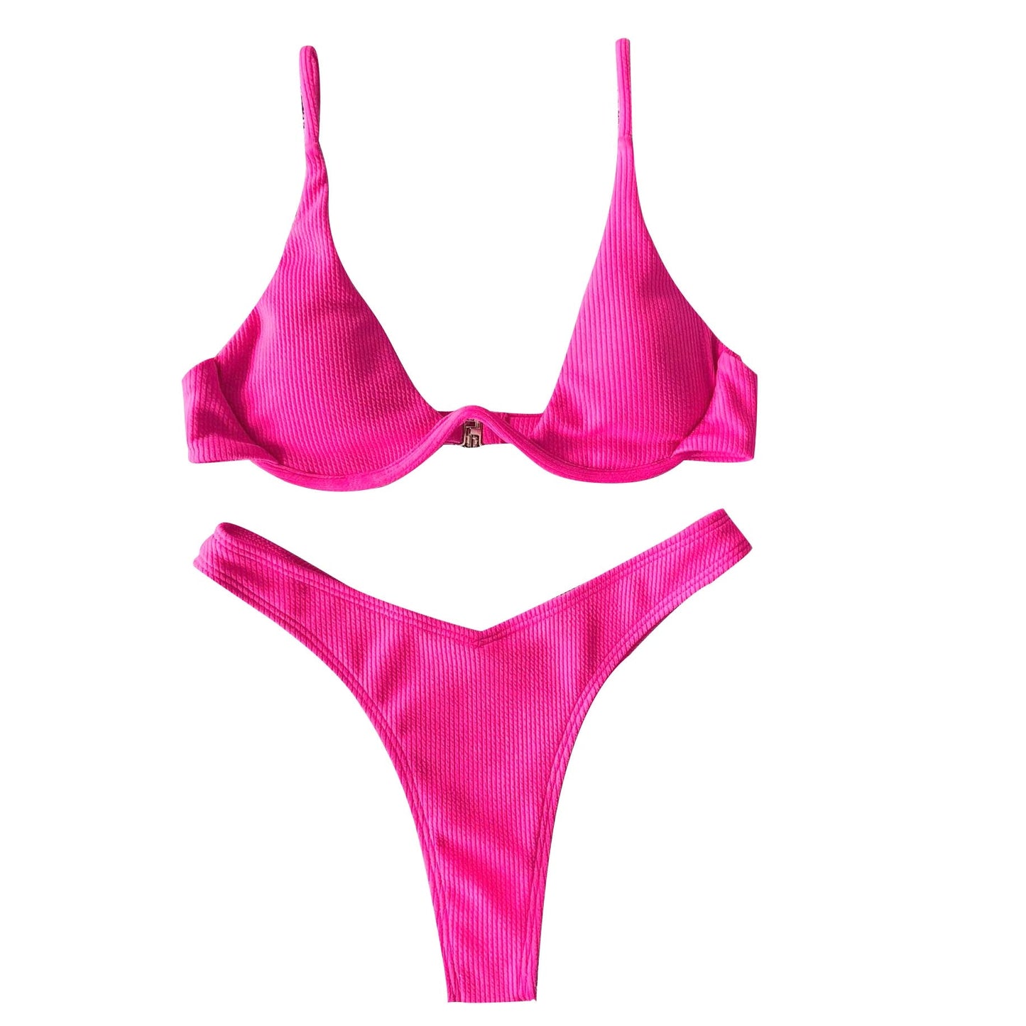 Sexy Thong Solid Color Push Up Bikini Set - Nxt Moda