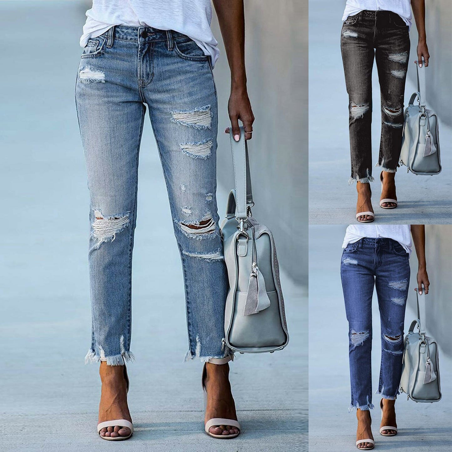 Women Fashion Denim Daily Cutout Pants - Nxt Moda