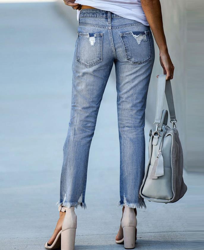 Women Fashion Denim Daily Cutout Pants - Nxt Moda