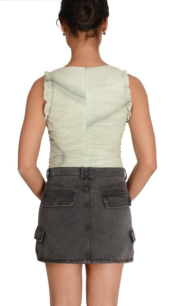 Denim Cargo Mini Skirt - Nxt Moda