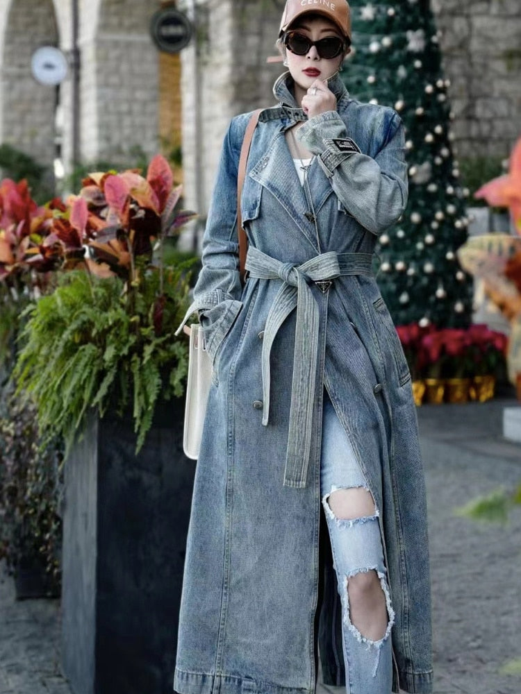 Autumn Denim Long Coat - Nxt Moda