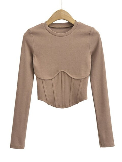 Duoperi Knitted Cropped Shirt - Nxt Moda