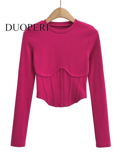 Duoperi Knitted Cropped Shirt - Nxt Moda