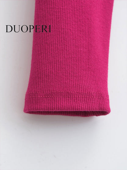Duoperi Knitted Cropped Shirt - Nxt Moda