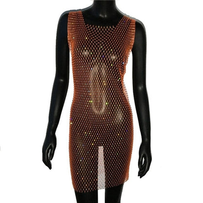 Sexy Rhinestone Sparkly Beach Cover Up Dress - Nxt Moda