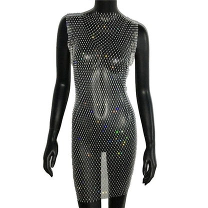 Sexy Rhinestone Sparkly Beach Cover Up Dress - Nxt Moda