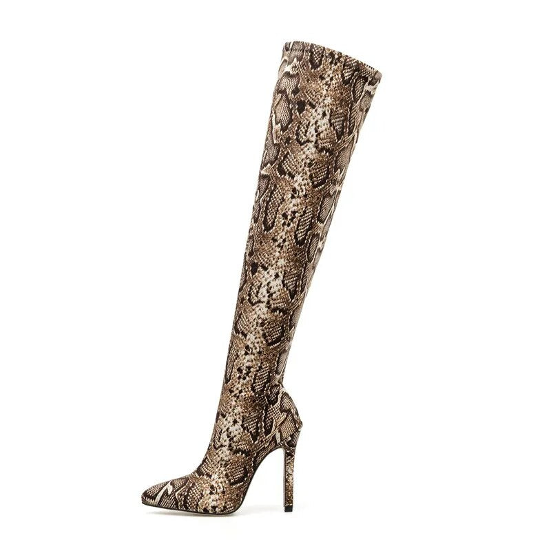 Pensamiento Sexy Snake Thigh high Boots - Nxt Moda